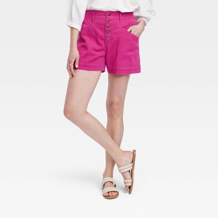 Women's High-rise Relaxed Fit Traveling Shorts - Knox Rose Magenta