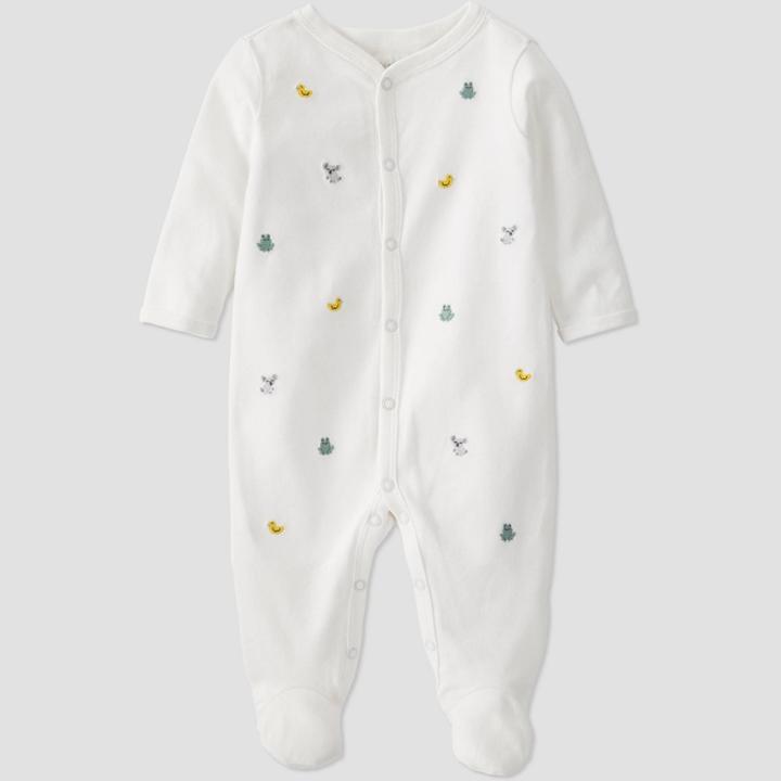 Baby Organic Cotton Heirloom Schiffli Sleep N' Play - Little Planet By Carter's Off-white