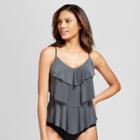 Women's Tiered Tankini Top - Aqua Green Titanium (silver)