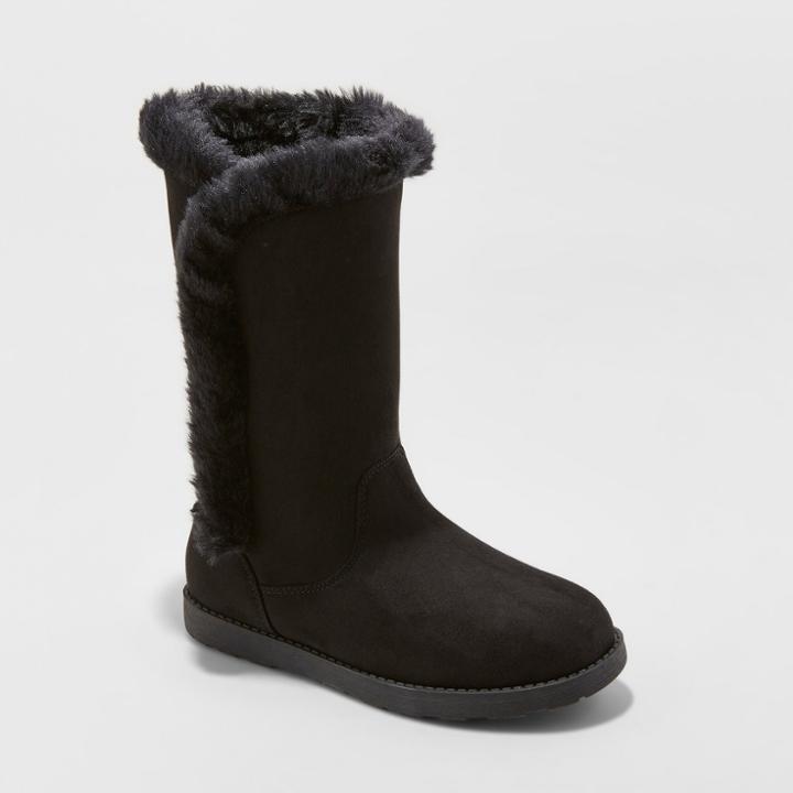 Girls' Hart Microsuede Fashion Boots - Cat & Jack Black