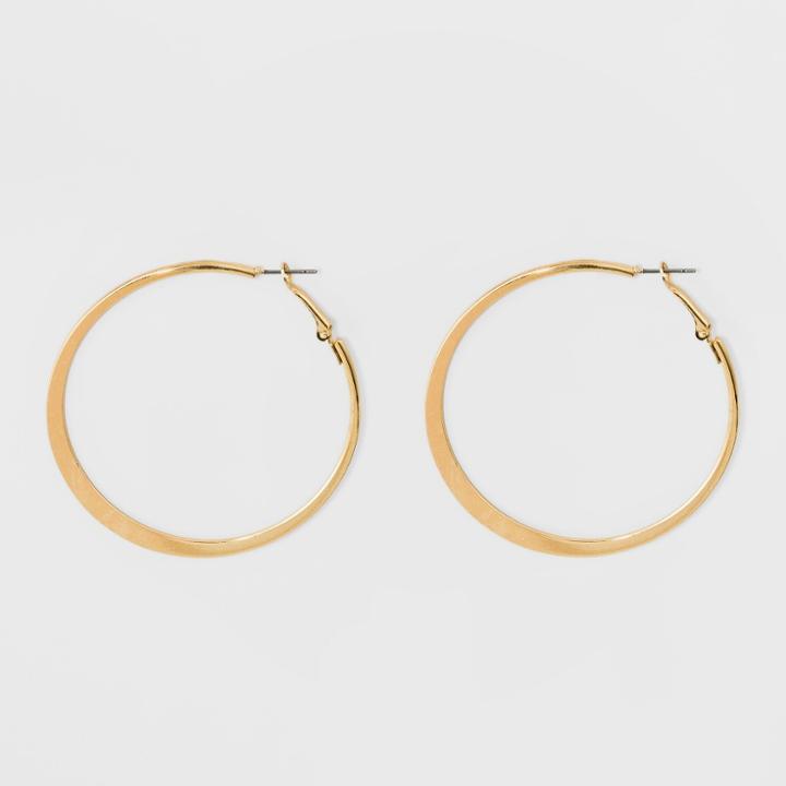 Large Knife Edge Hoop Earrings - A New Day Gold