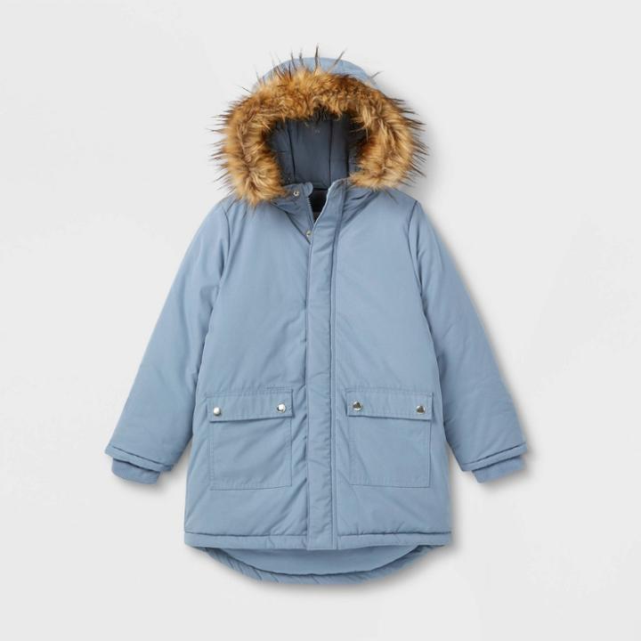 Girls' Hooded Parka Jacket - Cat & Jack Blue