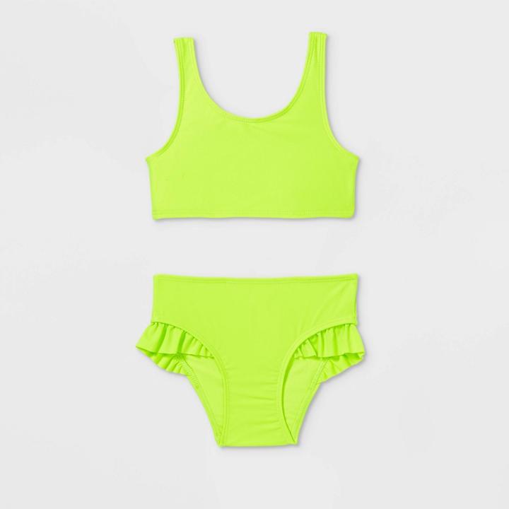 Toddler Girls' Solid Bikini Set - Cat & Jack Green