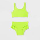 Toddler Girls' Solid Bikini Set - Cat & Jack Green