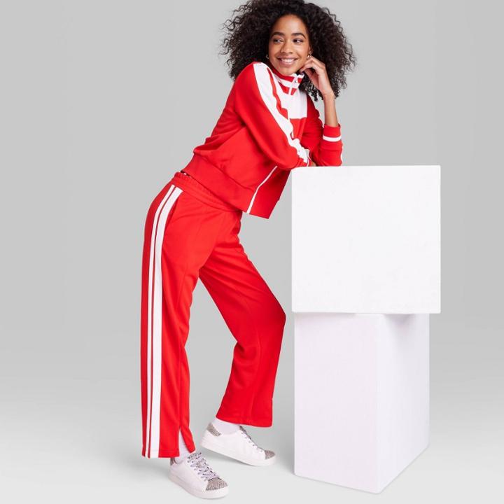 Women's High-rise Track Pants - Wild Fable Red