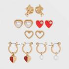 Girls' 6pk Holiday Earrings - Art Class Gold