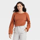 Women's Long Sleeve Thermal Lace Top - Knox Rose Brown