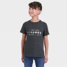 Boys' Moon Phases Graphic Short Sleeve T-shirt - Cat & Jack Black