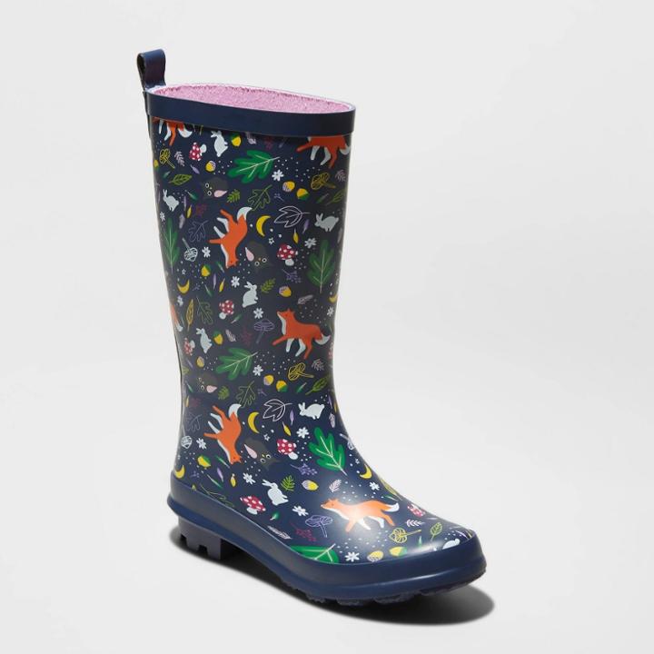 Girls' Lulani Rain Boots - Cat & Jack Navy (blue)