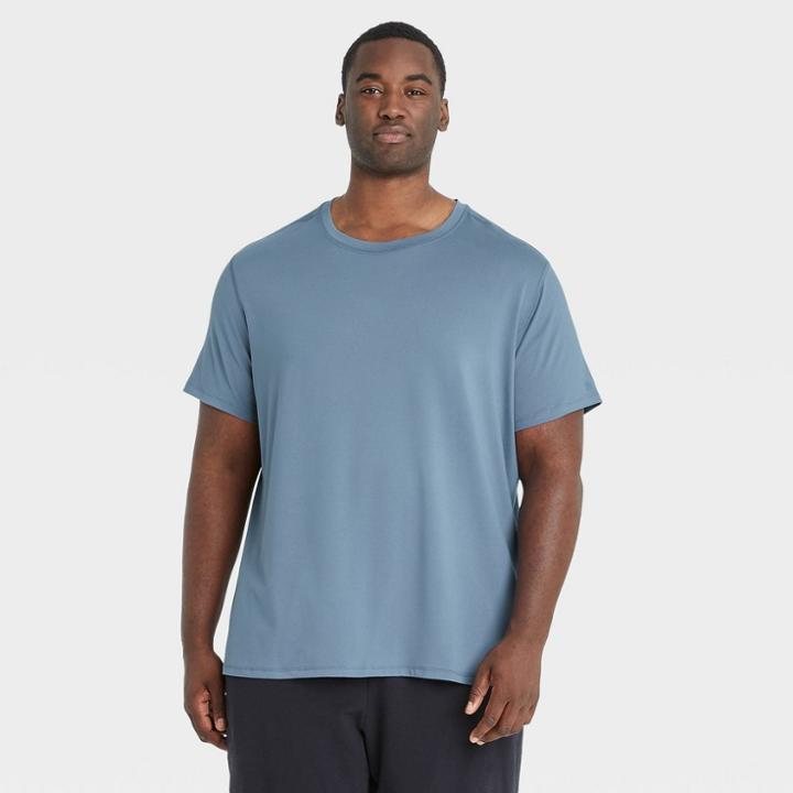 Men's Big & Tall Short Sleeve Performance T-shirt - All In Motion Blue Gray
