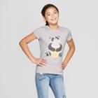 Girls' Short Sleeve Panda Graphic T-shirt - Cat & Jack Gray
