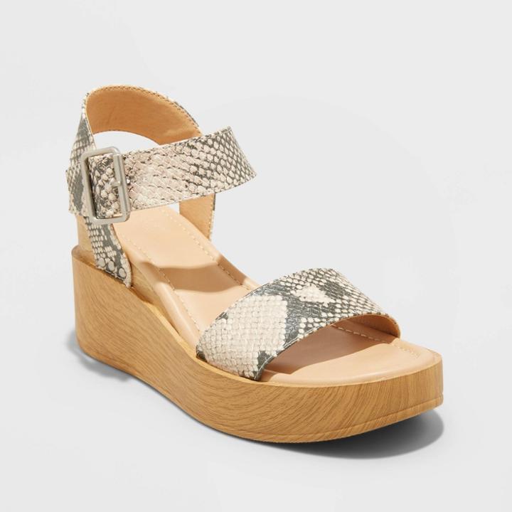 Women's Ember Snake Print Heels - Universal Thread Gray