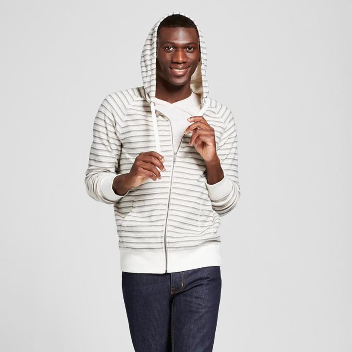 Men's French Terry Full Zip Long Sleeve Hooded Overcoat - Goodfellow & Co Masonry Gray
