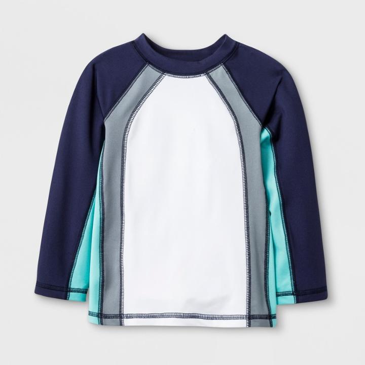 Toddler Boys' Long Sleeve Pieced Rash Guard - Cat & Jack Navy 2t, Boy's, Blue