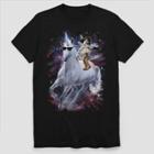 Fifth Sun Men's Short Sleeve Unicorn Riding Cowboy Space T-shirt - Black