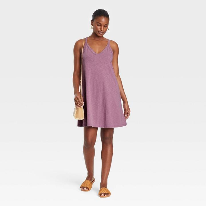 Women's Razor Back Knit Tank Dress - Universal Thread Purple