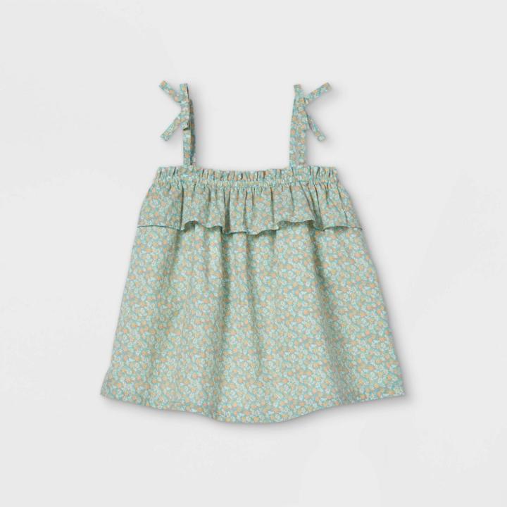 Oshkosh B'gosh Toddler Girls' Floral Ruffle Tank Top - Blue