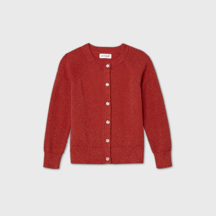 Toddler Girls' With Shine Cardigan - Cat & Jack Red