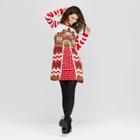 Women's Ugly Christmas Gingerbread House Dress - Born Famous (juniors') White