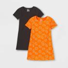Girls' Adaptive 2pk Dress - Cat & Jack Orange/black