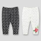 Lamaze Baby Girls' 2pk Printed Pants - Black/white