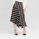 Women's Striped Seamed Midi Slip Skirt - Who What Wear Black/white 4, Black/white