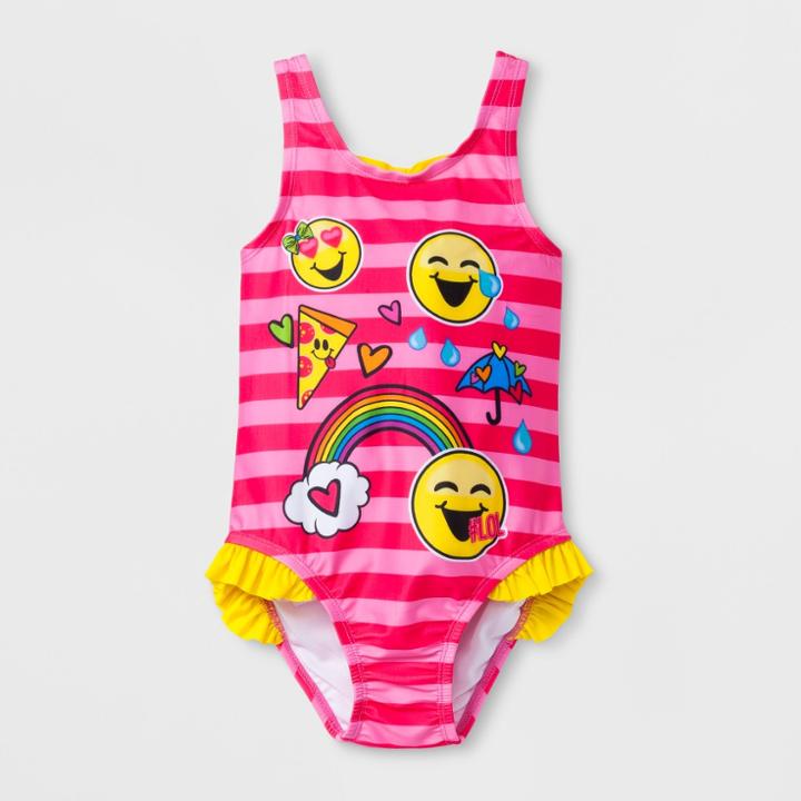 Toddler Girls' Emojination One Piece Swimsuit - Pink