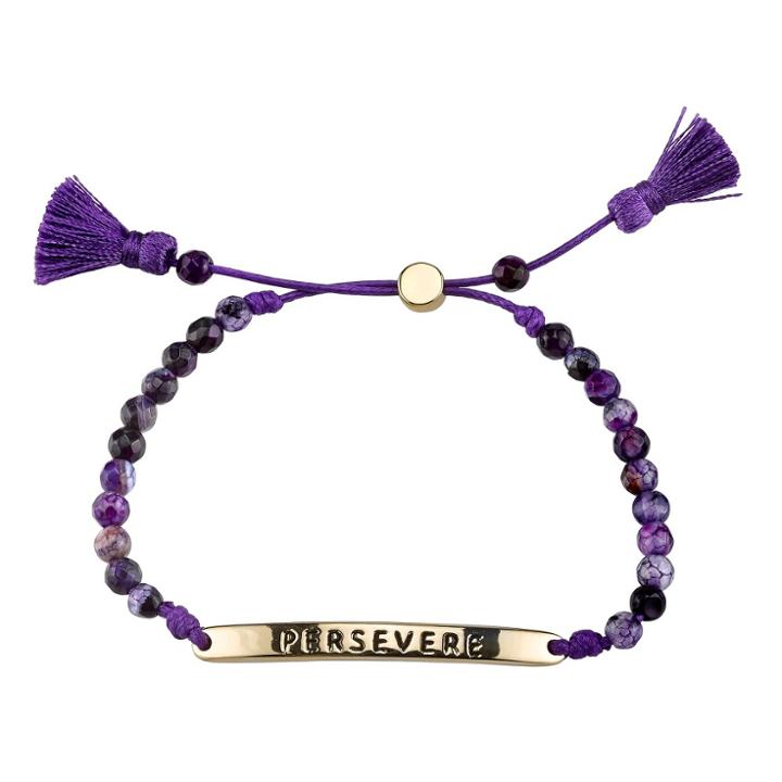 Target Amethyst Genuine Stone Slide Bracelet - 8 - Gold, Girl's,