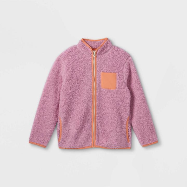 Kids' Sherpa Zip-up Jacket - Cat & Jack Purple