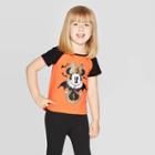 Disney Petitetoddler Girls' Minnie Mouse Halloween Short Sleeve T-shirt - Orange