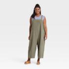 Women's Plus Size Utility Cropped Jumpsuit - Universal Thread Green