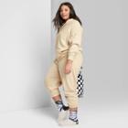 Women's Plus Size Ascot + Hart Palm Tree Hooded Graphic Sweatshirt - Tan