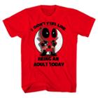 Men's Marvel Deadpool I Don't Feel Like Being An Adult Today T-shirt - Red