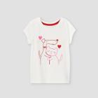 Toddler Girls' Animal Hug Short Sleeve Graphic T-shirt - Cat & Jack Cream