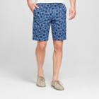 Men's 10.5 Floral Linden Flat Front Shorts - Goodfellow & Co Blue Floral 38, Xavier Navy