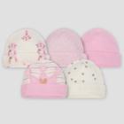 Gerber Baby Girls' 5pk Caps Princess - Pink/cream (pink/ivory)