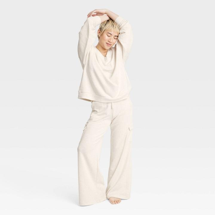 Women's French Terry Oversized Lounge Sweatshirt - Colsie Oatmeal