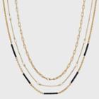 Beaded Chain Necklace Set 3pc - A New Day Black