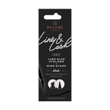 Eylure Line & Lash 3-in-1 Lash Glue Eyeliner And Wing Stamp - Black