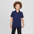 Boys' Short Sleeve Stain Release Uniform Polo Shirt - Cat & Jack Navy (blue)