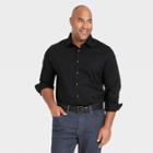 Men's Big & Tall Standard Fit Performance Dress Long Sleeve Button-down Shirt - Goodfellow & Co Black
