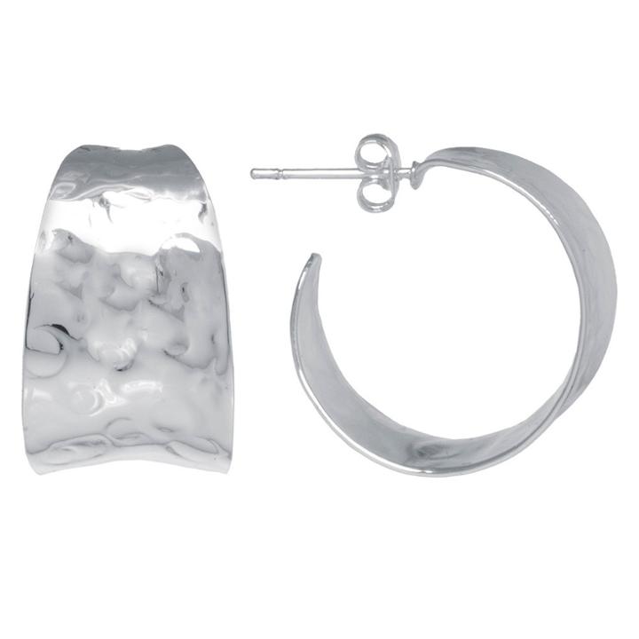 Target Silver Plated Brass Textured Open Hoop, Girl's