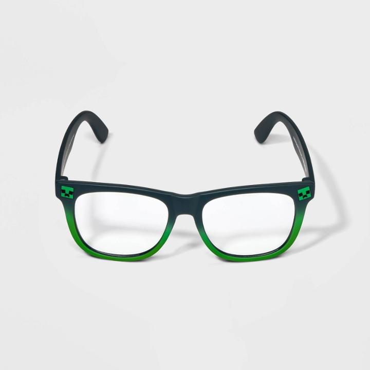 Boys' Minecraft Blue Light Square Glasses - Green