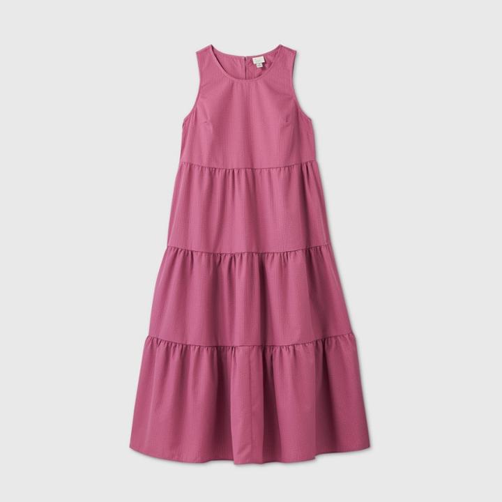 Women's Sleeveless Tiered Dress - A New Day Rose