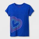 Girls' Short Sleeve Heart Graphic T-shirt - Cat & Jack Blue