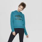 Umbro Women's Cropped Logo Hoodie Aqua (blue)