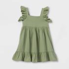 Toddler Girls' Tiered Ruffle Sleeve Dress - Cat & Jack Olive