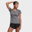 Women's Short Sleeve Run T-shirt - All In Motion Charcoal Gray S, Women's, Size: Small, Grey Gray