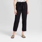 Women's Woven Tie Waist Pants - Mossimo Black