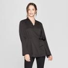 Women's Long Sleeve Side Tie Wrap Jacket - Prologue Black